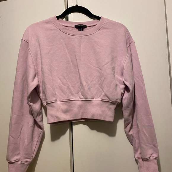 Forever 21 Tops - Forever 21 Light Pink Cropped Hoodie